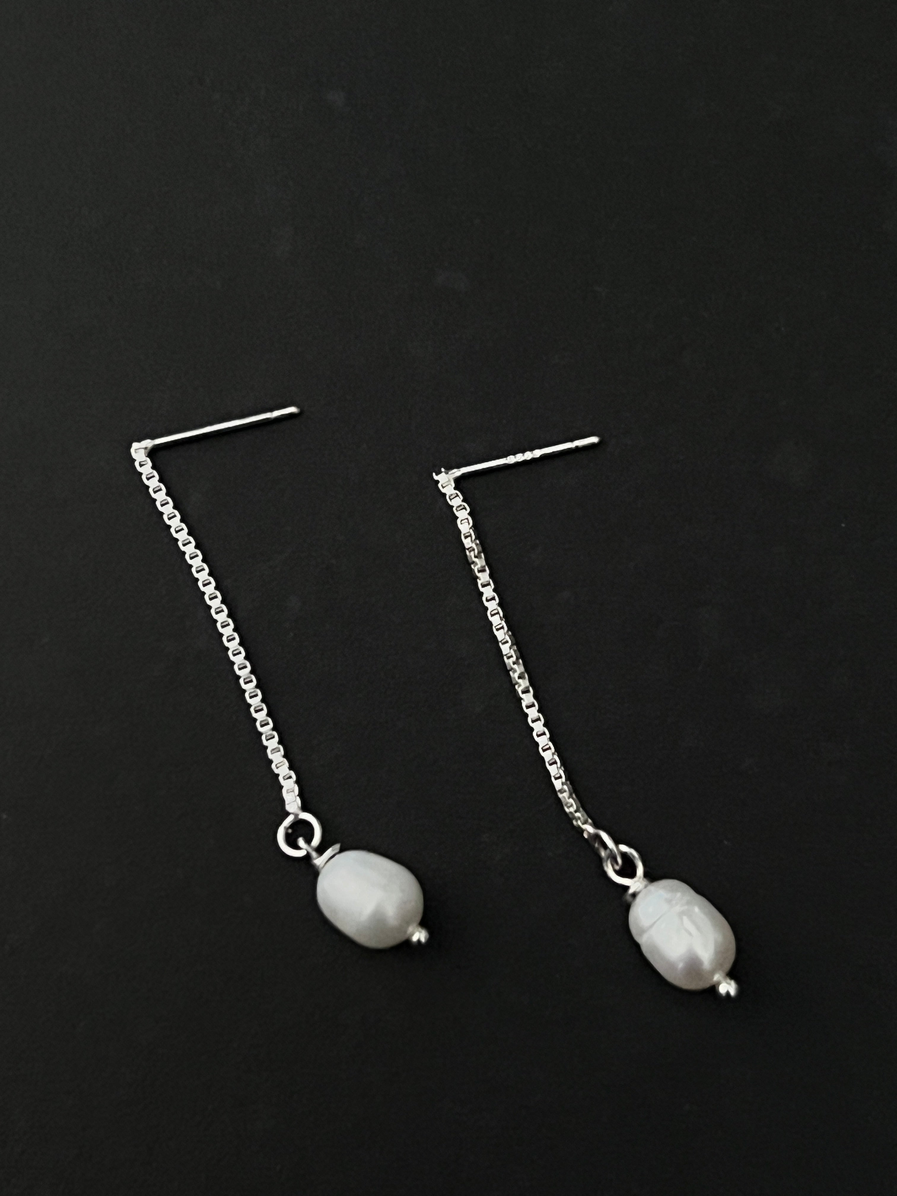 עגילי Pearl Drop כסף