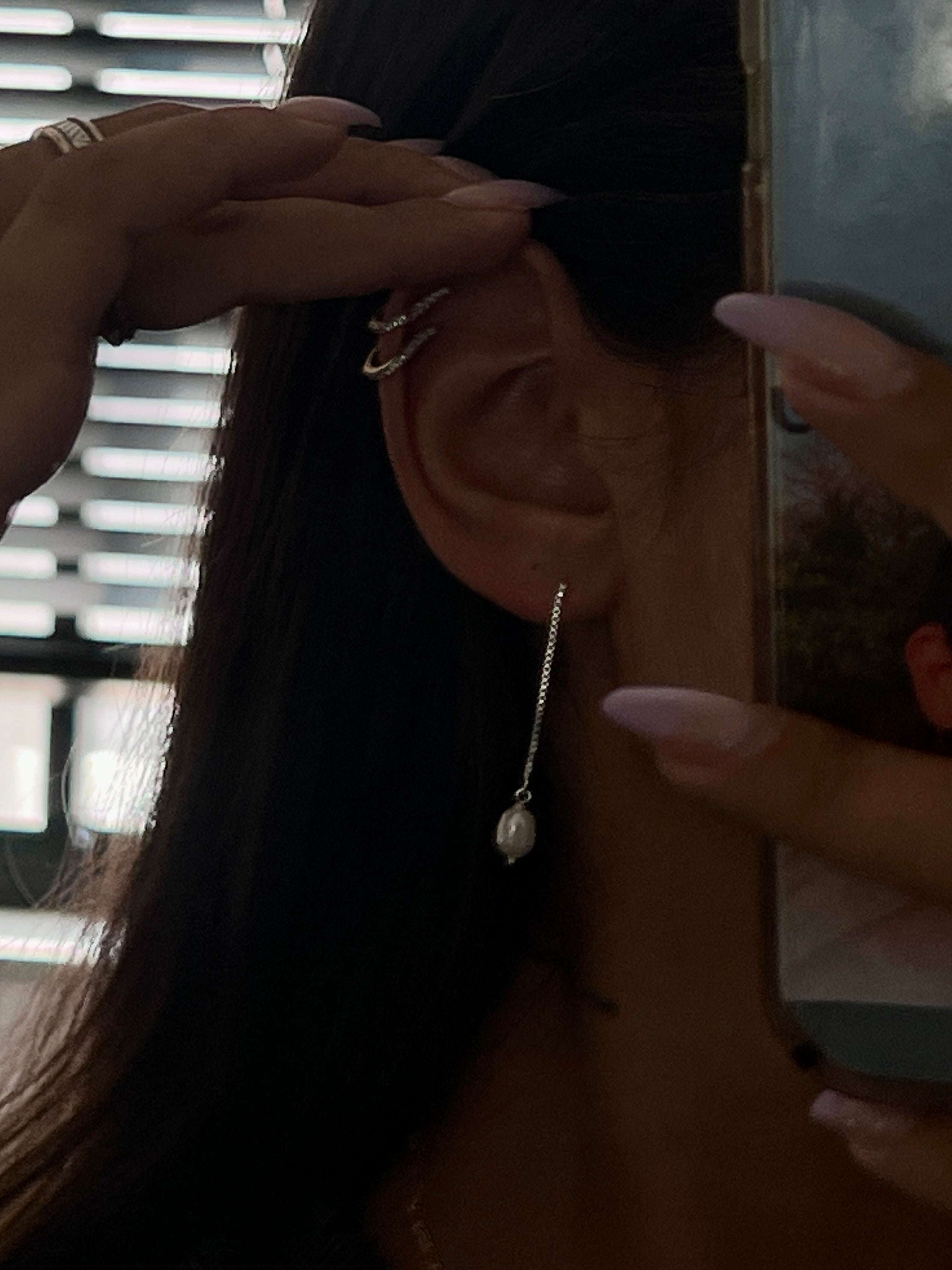 עגילי Pearl Drop כסף