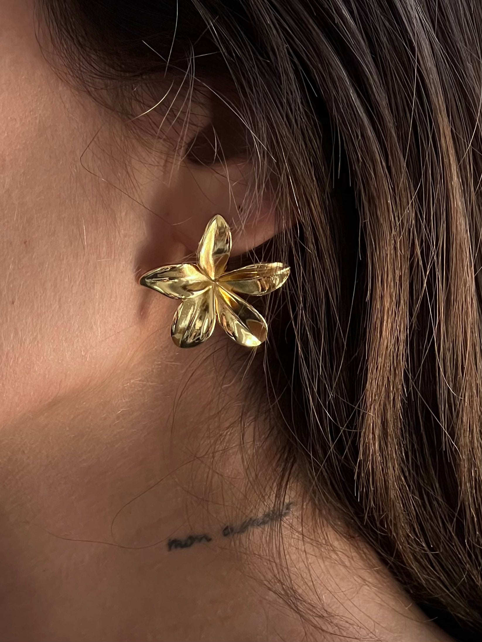 עגילי Plumeria פרח