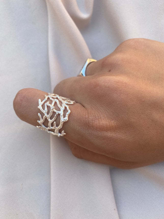 טבעת Coral כסף